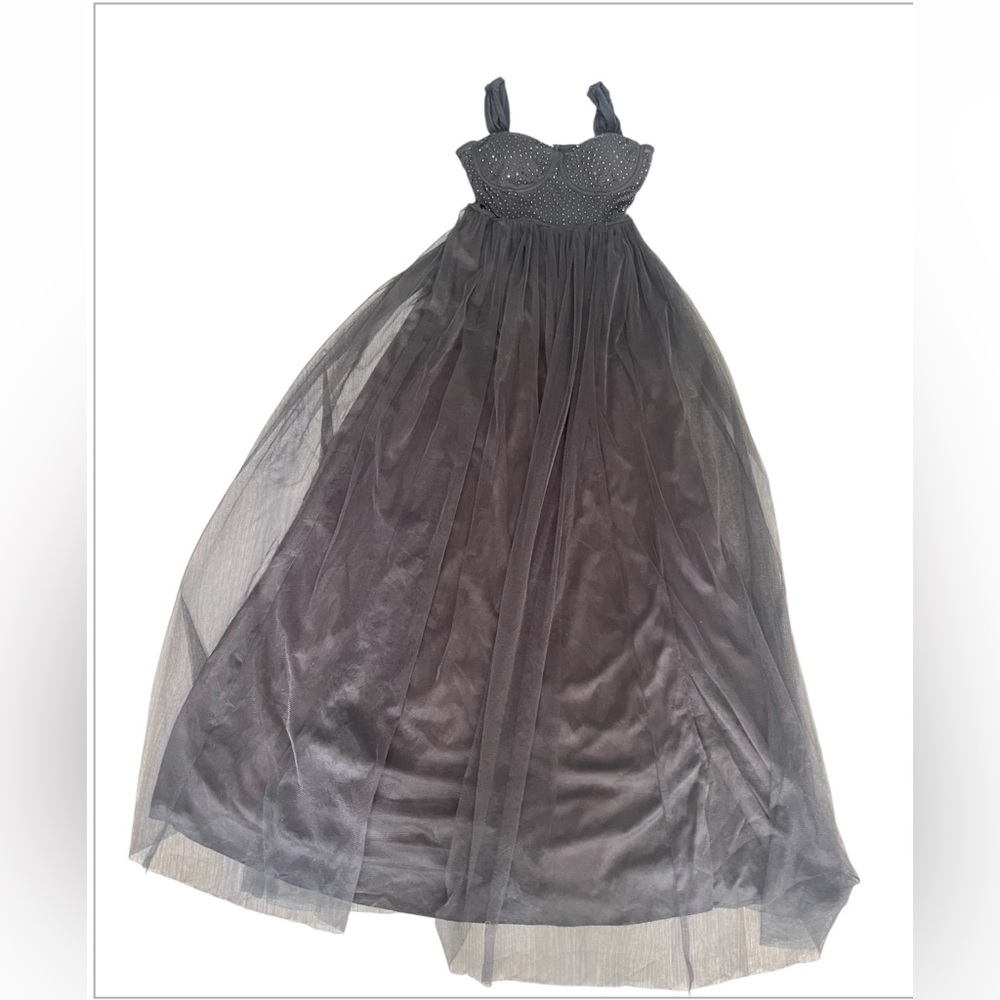🖤Kirsten Formal Heatstone A-Line Dress Women’s Size L Windsord Black🖤